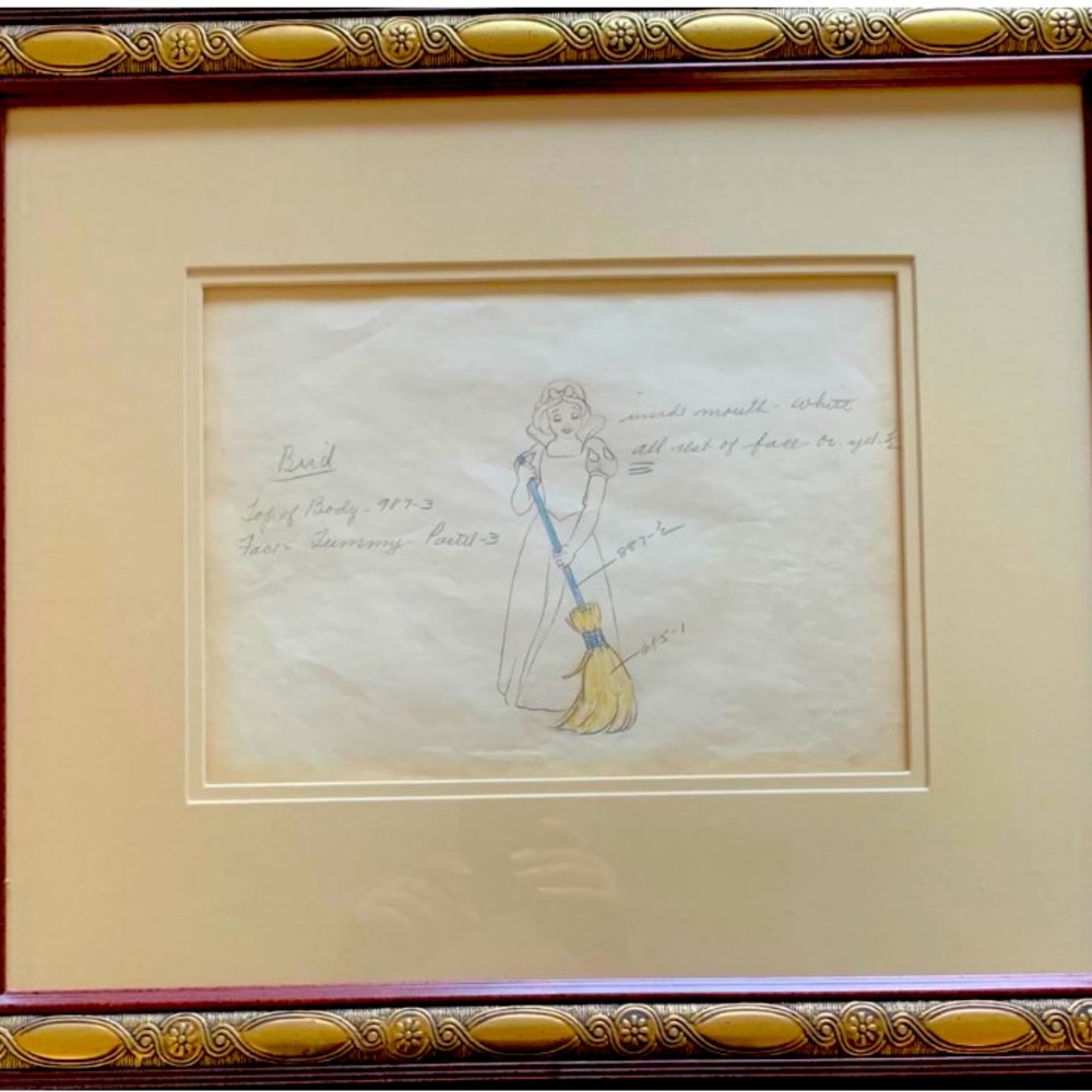 Hand made charcoal 7 dwarfs Snow White painting